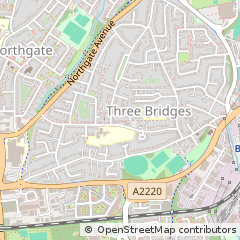 Map of Crawley, West Sussex