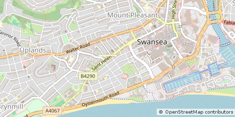 Map of Swansea, West Glamorgan