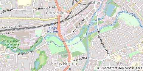 Map of Kings Norton, Birmingham