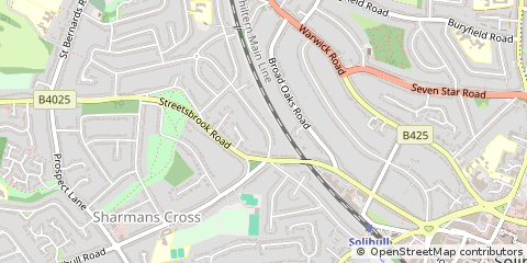 Map of Solihull, West Midlands