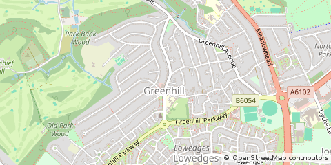 Map of Sheffield, Yorkshire