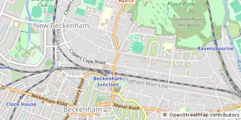 Map of Beckenham, Kent