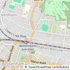 Map of Beckenham, Kent