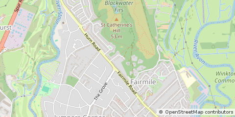 Map of Christchurch, Dorset