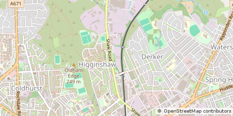 Map of Oldham, Lancs