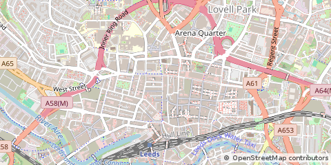 Map of Leeds, West Yorkshire