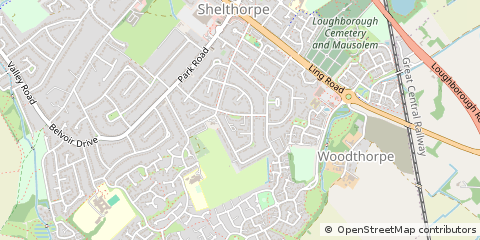 Map of Loughborough, Leicestershire