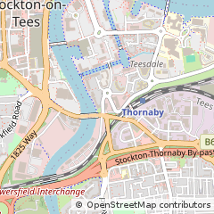 Map of Thornaby on Tees, Teesside