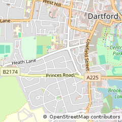 Map of Dartford, Kent