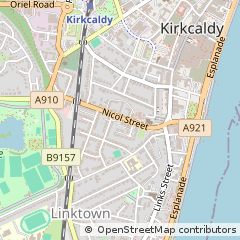 Map of Kirkcaldy, Fife