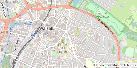 Map of Walsall, West Midlands