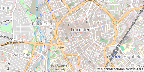 Map of Leicester, Leicestershire