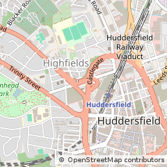 Map of Huddersfield, West Yorkshire