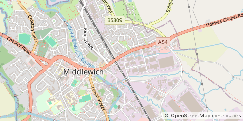 Map of Middlewich, Cheshire