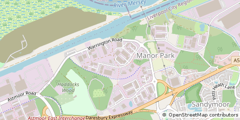 Map of Runcorn, Cheshire