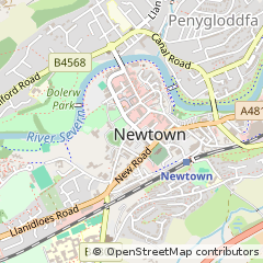 Map of Newtown, Powys