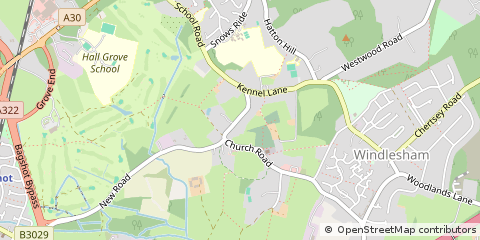 Map of Windlesham, Surrey