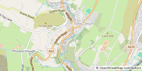 Map of Delph, Saddleworth
