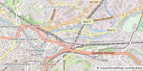 Map of Sheffield, South Yorkshire