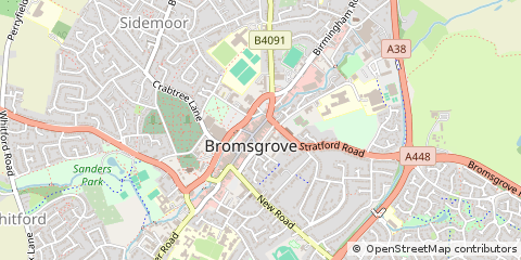 Map of Bromsgrove, Worcestershire