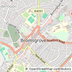 Map of Bromsgrove, Worcestershire
