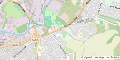 Map of Rotherham, South Yorkshire