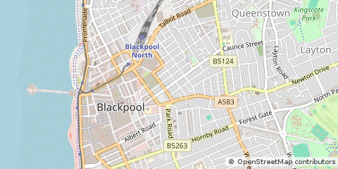Map of Blackpool, Lancashire