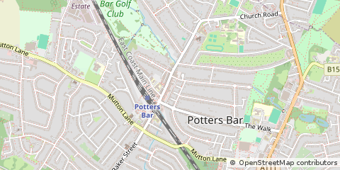 Map of Potters BAR, Hertfordshire