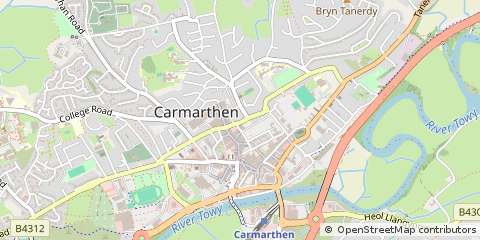 Map of Carmarthen, Dyfed