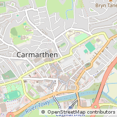 Map of Carmarthen, Dyfed