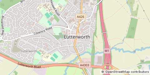 Map of Lutterworth, Leicestershire