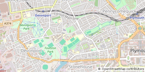 Map of Plymouth, Devon