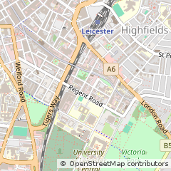 Map of Leicester, Leicestershire