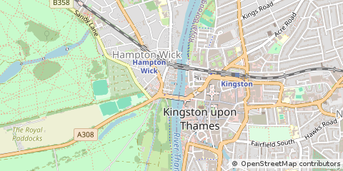 Map of Kingston Upon Thames, Surrey
