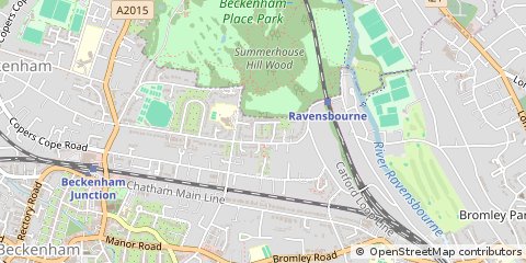 Map of Beckenham, Kent