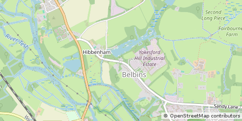 Map of Belbins, Romsey
