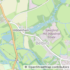 Map of Belbins, Romsey