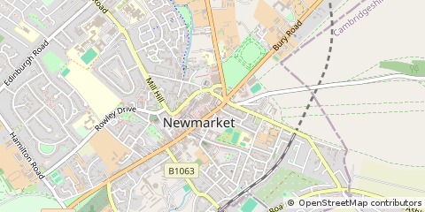 Map of Newmarket, Suffolk