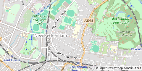 Map of Beckenham, Kent