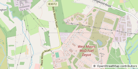 Map of West Moors, Dorset