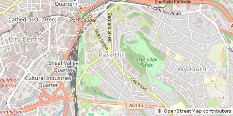 Map of Sheffield, South Yorkshire