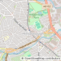 Map of Sheffield, South Yorkshire