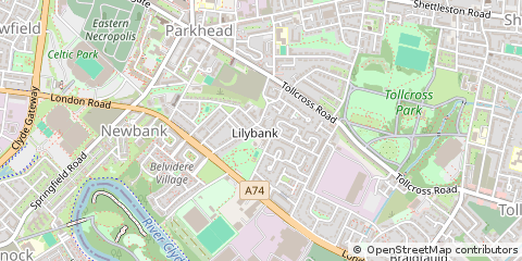 Map of Glasgow, Lanarkshire