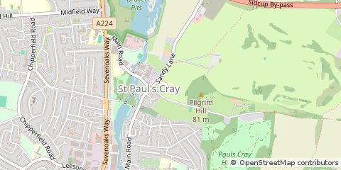 Map of ST Pauls Cray, Orpington Kent