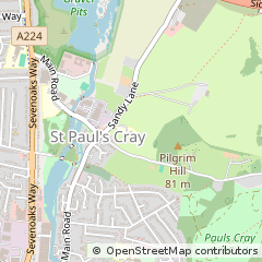 Map of ST Pauls Cray, Orpington Kent