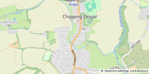 Map of Ongar, Essex