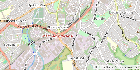 Map of Dudley, West Midlands