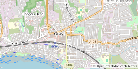 Map of Grays, Essex