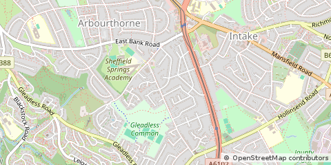 Map of Sheffield, South Yorkshire