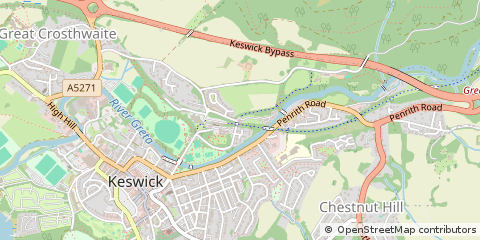Map of Brundholme Road, Keswick Cumbria